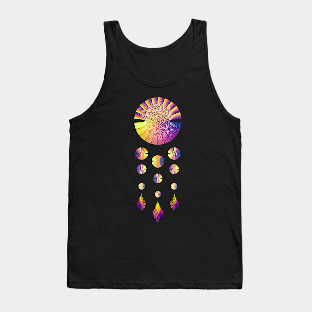 Dream Catcher | Sunset Blue Red Yellow Black Tank Top by aRtVerse